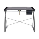 Coaster Furniture Melo 800986 41-inch Glass Top Drafting Table with Storage - Silver IMAGE 4