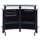 Coaster Furniture Keystone 100139 Curved Glass Top Home Bar Wine Cabinet - Black IMAGE 5
