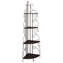 Coaster Furniture Poppy 910038 74-inch 4-shelf Corner Bookshelf - Copper and Cappuccino IMAGE 1