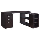 Coaster Furniture Yvette 800517 60-inch 3-Drawer L-Shape Computer Desk - Cappuccino IMAGE 1