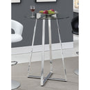 Coaster Furniture Zanella 100026 Round 30-inch Glass Top Bistro Bar Table - Chrome IMAGE 2