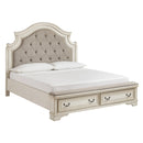 Signature Design by Ashley Realyn B743B59 6 pc King Upholstered Panel Storage Bedroom Set IMAGE 2