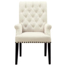 Coaster Furniture Alana 190163 Fabric Upholstered Dining Arm Chair - Beige IMAGE 2