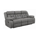Coaster Furniture Higgins 602261 Upholstered Motion Reclining Sofa - Grey IMAGE 1