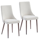 Worldwide Home Furnishings Cora 202-182BG Fabric Dining Chair - Beige and Walnut IMAGE 7