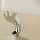 !nspire Monique 402-130WT Rectangular Storage Ottoman Bench - White and Chrome IMAGE 4