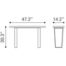 Zuo Atlas 100709 Console Table - White & Silver IMAGE 8