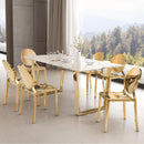 Zuo Atlas 100652 Dining Table - White & Gold IMAGE 7