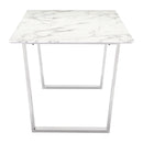 Zuo Atlas 100707 Dining Table - White & Silver IMAGE 2