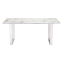 Zuo Atlas 100707 Dining Table - White & Silver IMAGE 3