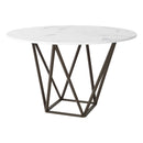 Zuo Round Tintern Dining Table with Faux Marble Top and Pedestal Base 100715 IMAGE 1