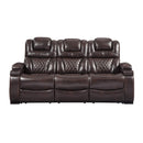 Signature Design by Ashley Warnerton Power Reclining Leather Look Sofa 7540715 IMAGE 1