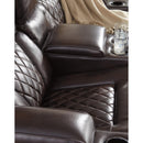 Signature Design by Ashley Warnerton Power Reclining Leather Look Loveseat with Console 7540718 IMAGE 6