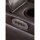 Signature Design by Ashley Warnerton Power Reclining Leather Look Loveseat with Console 7540718 IMAGE 7