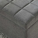 Worldwide Home Furnishings Lila 402-777GY Rectangular Storage Ottoman Bench - Grey IMAGE 4