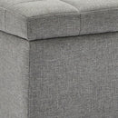 Worldwide Home Furnishings Lila 402-777GY Rectangular Storage Ottoman Bench - Grey IMAGE 7