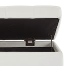 Worldwide Home Furnishings Winston 402-257WT Rectangular Storage Ottoman Bench - White IMAGE 5