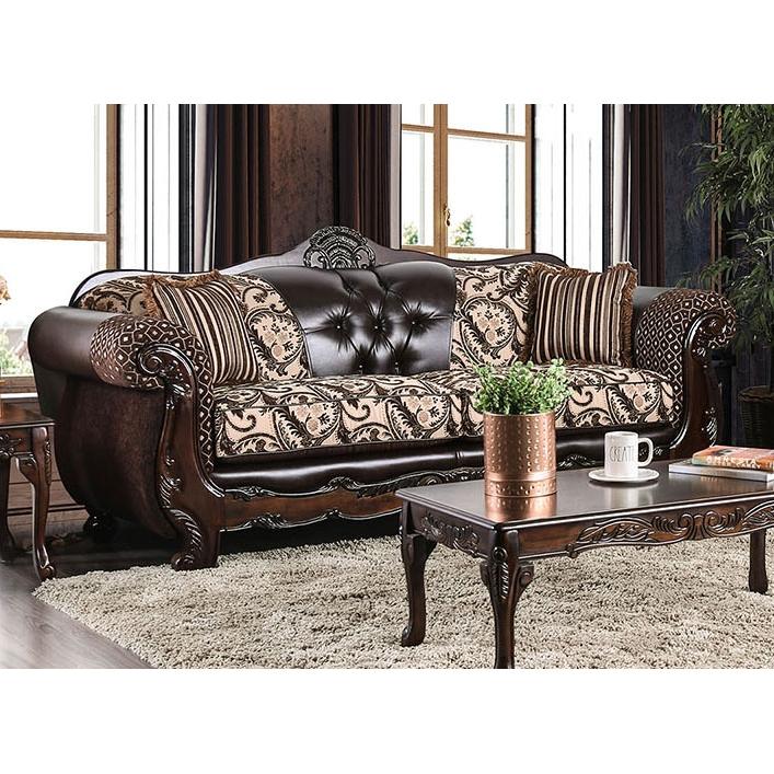 Furniture of America Quirino Stationary Fabric Sofa SM6416-SF