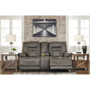 Signature Design by Ashley Wurstrow Power Reclining Leather Match Loveseat with Console U5460218 IMAGE 5