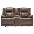 Signature Design by Ashley Wurstrow Power Reclining Leather Match Loveseat with Console U5460318 IMAGE 1
