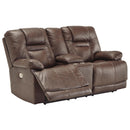 Signature Design by Ashley Wurstrow Power Reclining Leather Match Loveseat with Console U5460318 IMAGE 2