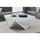 Coaster Furniture Amore 722508 Square Mirrored Acrylic Crystal Coffee Table - Silver IMAGE 3