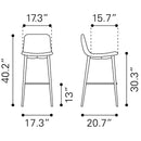 Zuo Tangiers 101086 Barstool - Taupe IMAGE 6