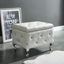 !nspire Monique 402-130SM-WT Square Storage Ottoman - White and Chrome IMAGE 2