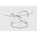 Coaster Furniture Warren 722373 3-piece Oval Glass Top Coffee Table Set - Chrome IMAGE 2