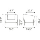 Zuo Micaela 101259 Armchair - Grey IMAGE 9