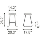 Zuo Bree 101261 Counter Stool - Burgundy & Gold IMAGE 10