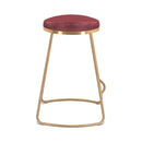 Zuo Bree 101261 Counter Stool - Burgundy & Gold IMAGE 2