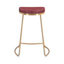 Zuo Bree 101261 Counter Stool - Burgundy & Gold IMAGE 3