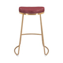Zuo Bree 101261 Counter Stool - Burgundy & Gold IMAGE 4