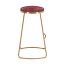 Zuo Bree 101264 Barstool - Burgundy & Gold IMAGE 2