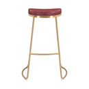 Zuo Bree 101264 Barstool - Burgundy & Gold IMAGE 3