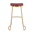 Zuo Bree 101264 Barstool - Burgundy & Gold IMAGE 4