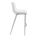 Zuo Magnus 101275 Barstool - White & Silver IMAGE 2