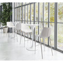 Zuo Magnus 101275 Barstool - White & Silver IMAGE 7