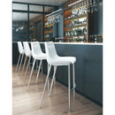 Zuo Magnus 101275 Barstool - White & Silver IMAGE 8