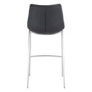 Zuo Magnus 101276 Barstool - Black & Silver IMAGE 4