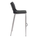 Zuo Ace 101284 Barstool - Black & Silver IMAGE 2