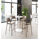 Zuo Ace 101286 Barstool - Brown & Walnut IMAGE 9