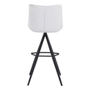 Zuo Aki 101287 Barstool - White & Black IMAGE 4