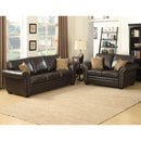 AC Pacific Corporation Louis Stationary Fabric and Leather Look Sofa Louis-BRN-S IMAGE 2
