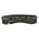 AC Pacific Corporation Clark Reclining Fabric and Leather Look 6 pc Sectional CLARK-6OC-SEC-DG IMAGE 1