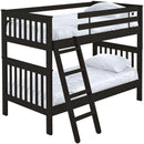 Crate Designs Furniture E4705TQ Mission Style Extra-Long Tall Bunk Bed - Espresso IMAGE 1