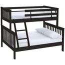 Crate Designs Furniture E4706QH Mission Style Extra-Long Bunk Bed - Espresso IMAGE 1