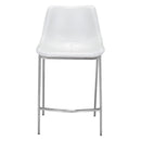 Zuo Magnus 101408 Counter Stool - White & Silver IMAGE 3