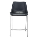 Zuo Magnus 101409 Counter Stool - Black & Silver IMAGE 3